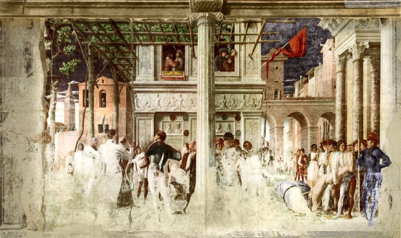 Intérieur de La Chapelle Ovetari et les fresques de Mantegna à Padoue