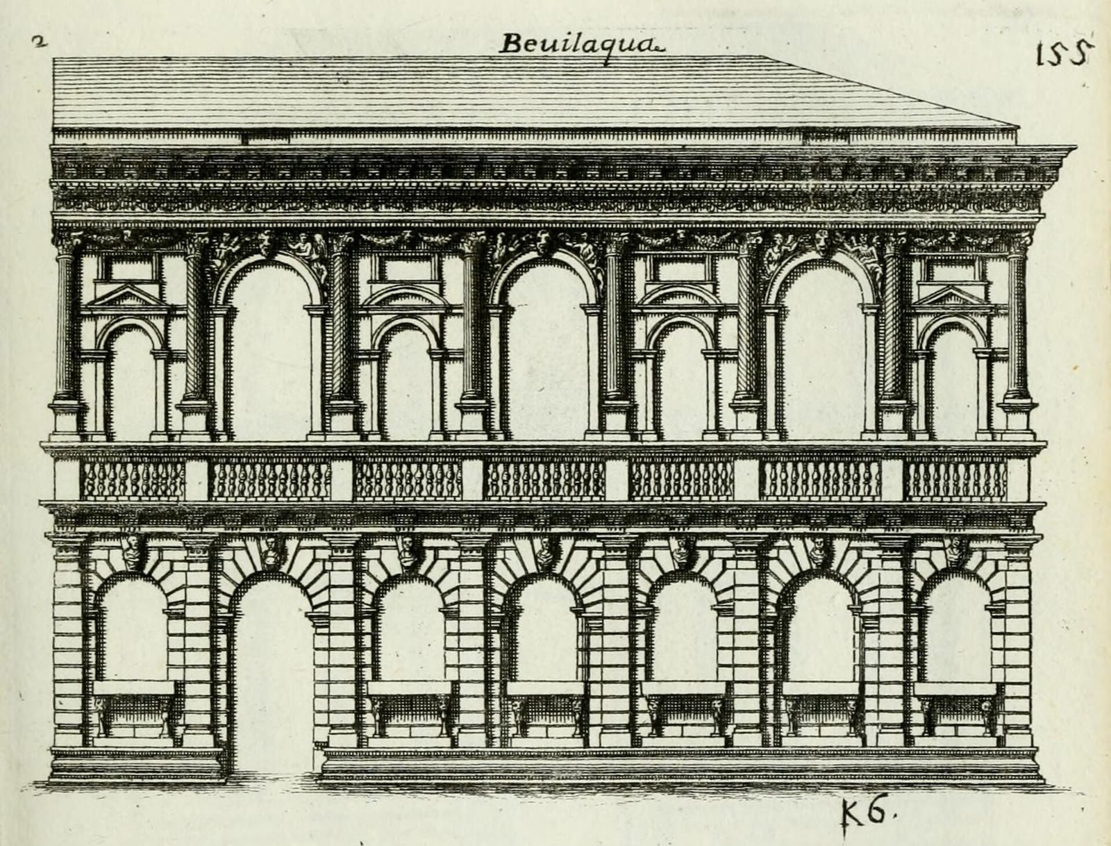 Façade de Le Palazzo Bevilacqua à Vérone (Michele Sanmicheli)