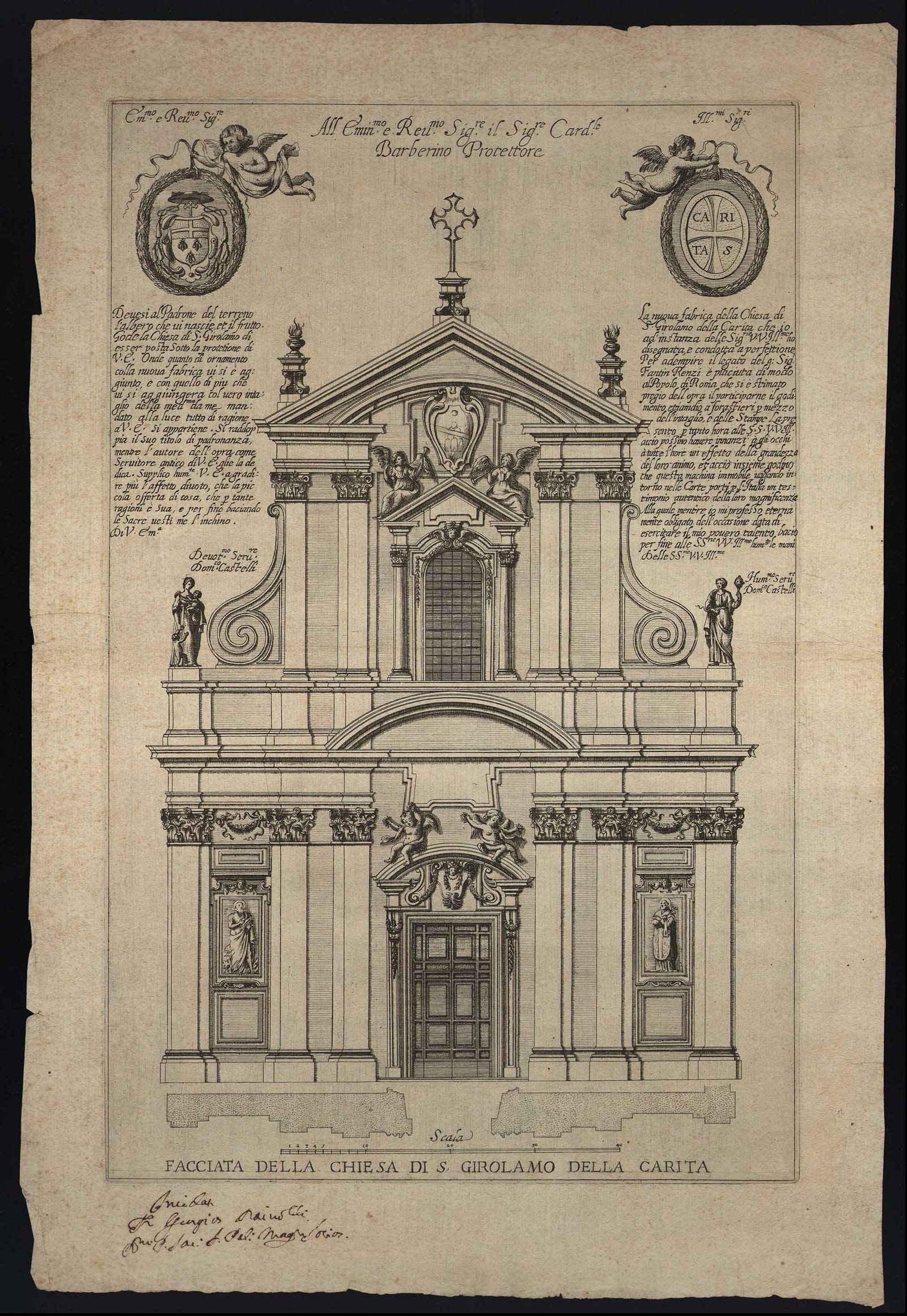 Façade de L'église San Girolamo della Carità