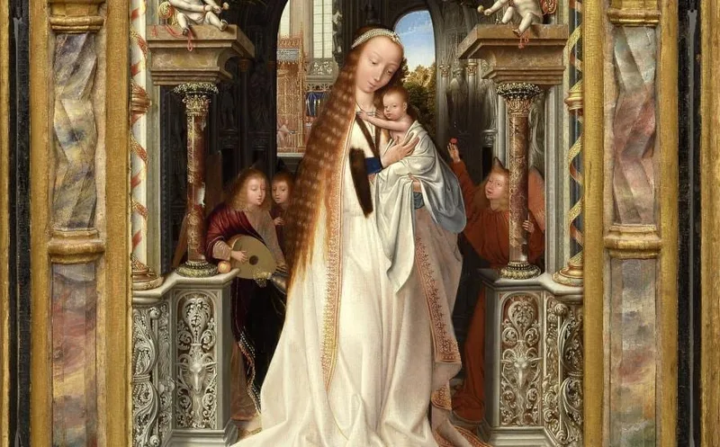 La Vierge à l'Enfant entourée d'anges (panneau central du triptyque)
