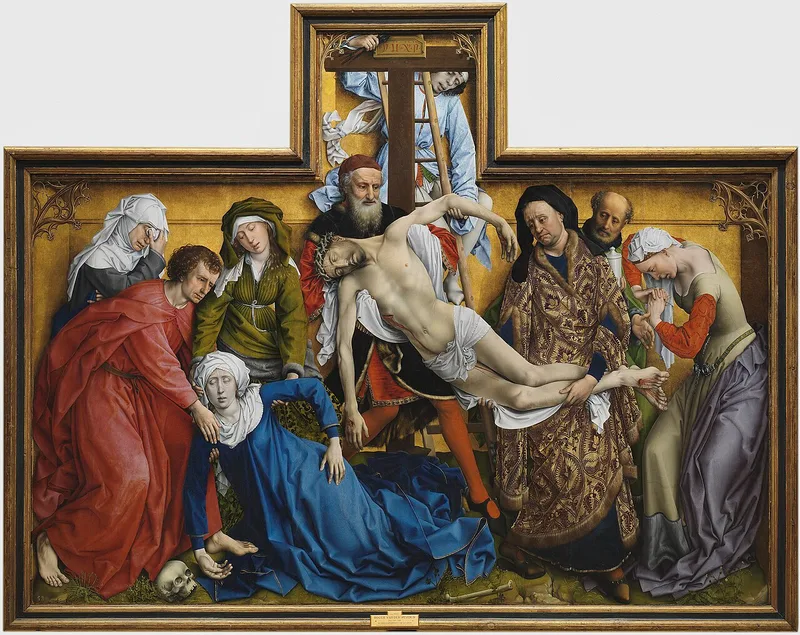 Panneau peint : Descente de Croix (Henri Bellechose attribué)