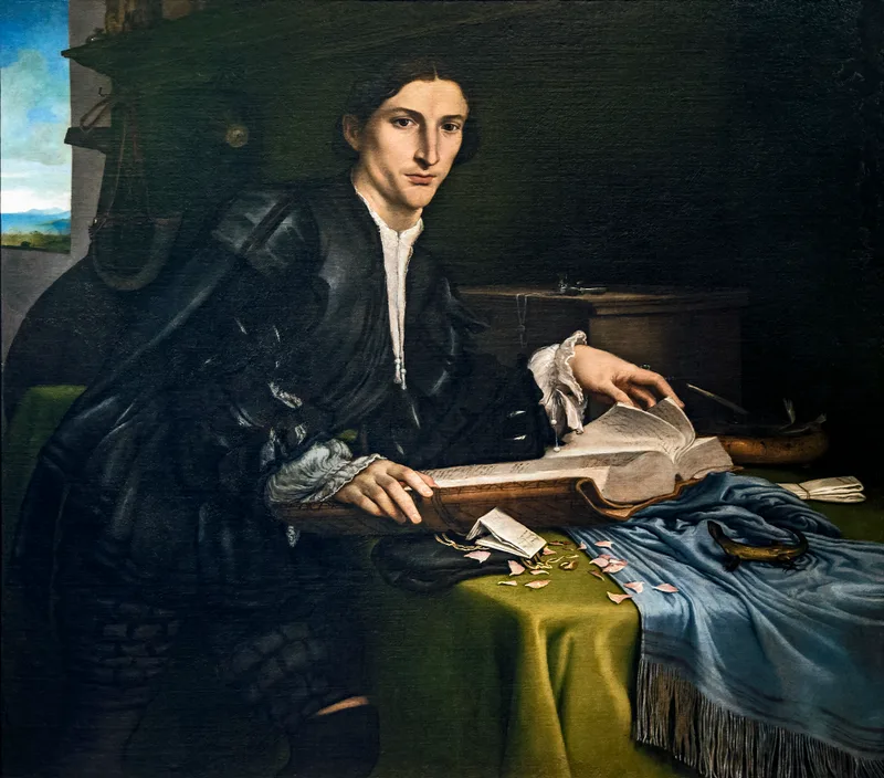 Portrait d'un jeune homme dans son cabinet