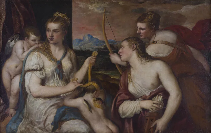 Vénus bandant les yeux de l'Amour (Venere che benda Amore)