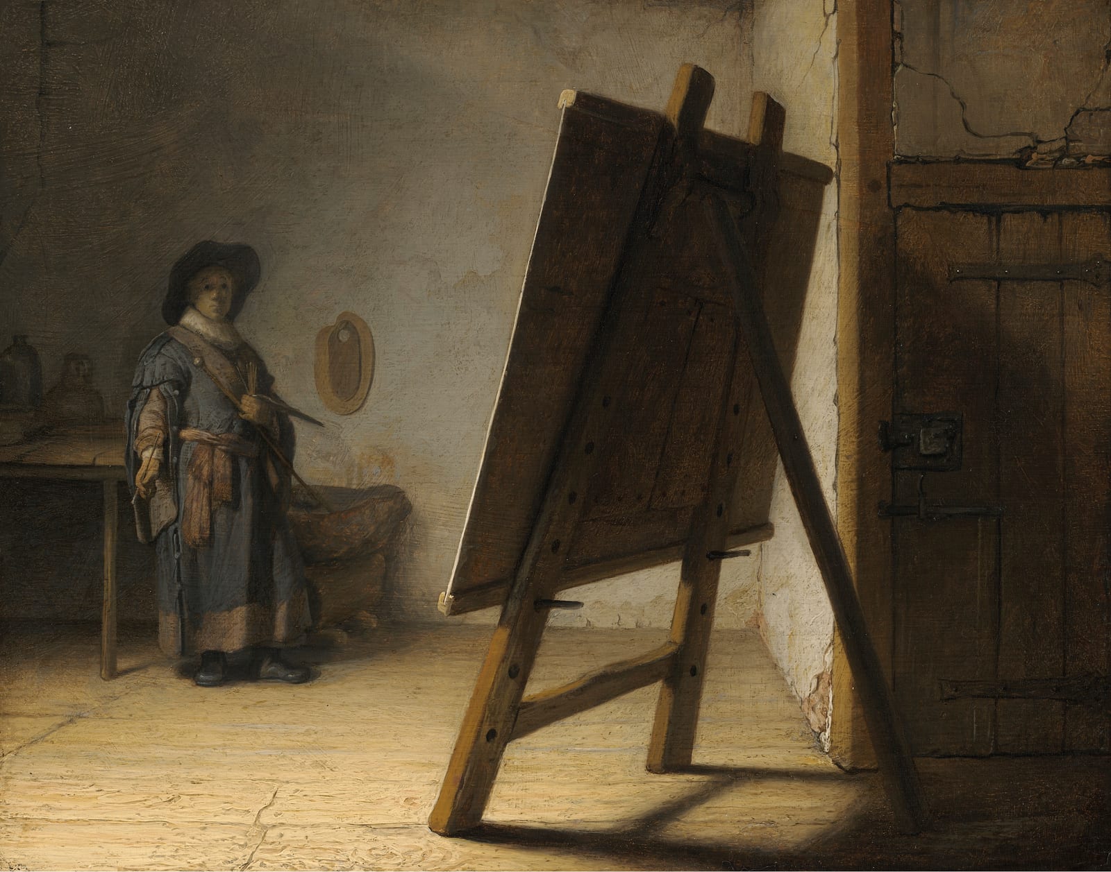 De schilder in zijn atelier — Rembrandt (ca. 1628)